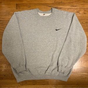 Vtg Nike Mens Sweatshirt Crew Neck Made USA Small Mini Check Swoosh Pullover XL